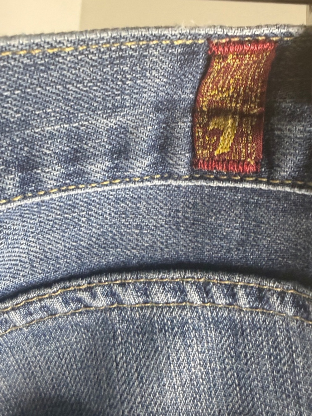 7 For All Mankind Jeans Size 32 Medium Wash Straight Leg Premium Denim - Picture 8 of 14